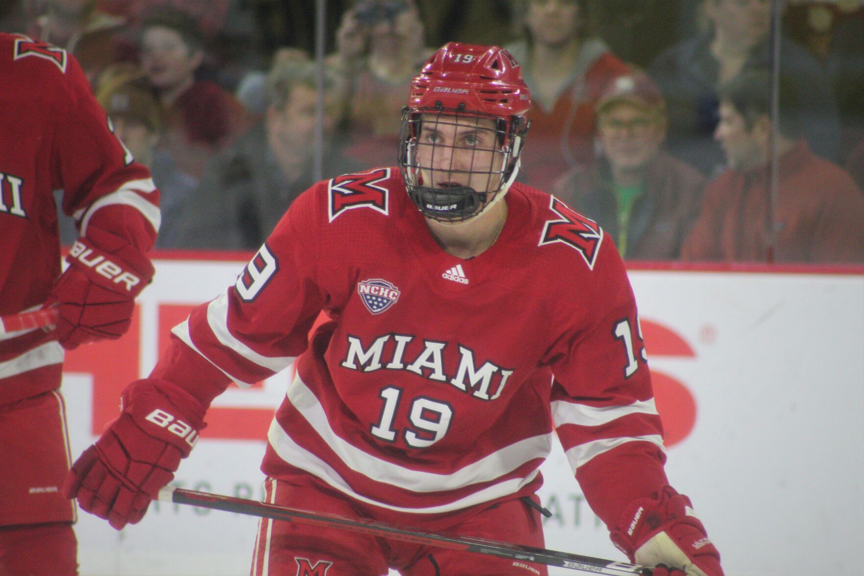 Red Savage (19), Denver hockey vs. Miami